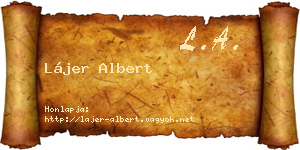 Lájer Albert névjegykártya