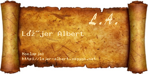 Lájer Albert névjegykártya