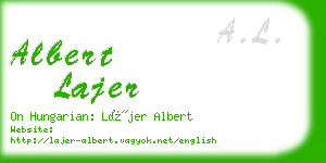 albert lajer business card